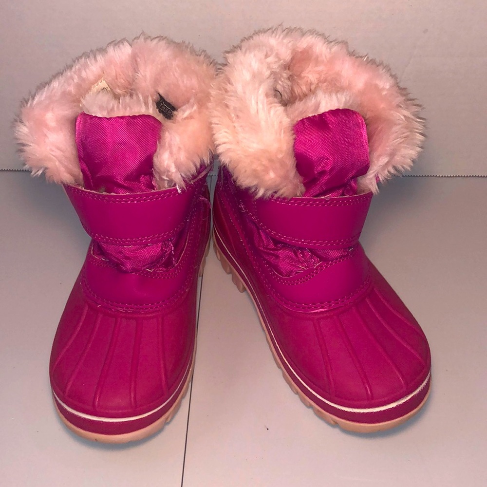 Kids Cat & Jack Pink Snow Boots Sz 9/10 Toddlers